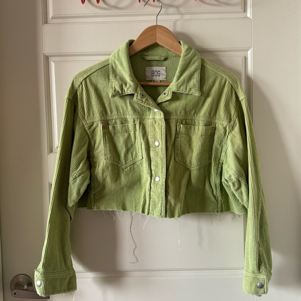 BDG Brooklyn Corduroy Cropped Jacket in Green Size Extra Small